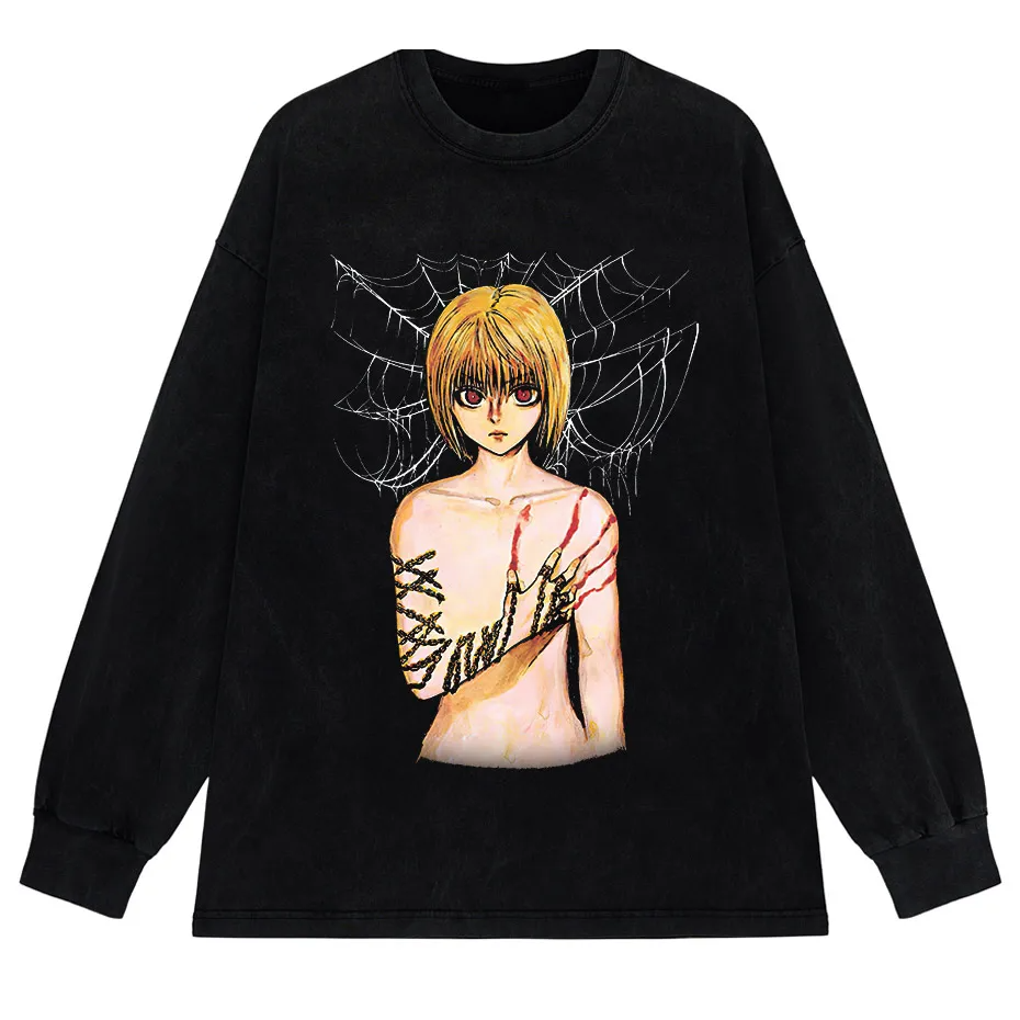 Men's Hip Hop Streetwear Anime Graphic T-Shirt Oversized Cotton Tee-6