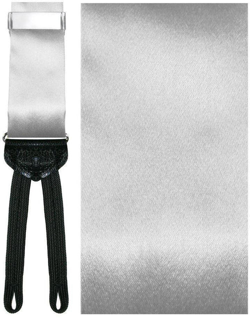 "Abruzzo" Silver Suspenders 1.5" Width-0
