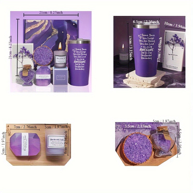 Crystal Bath Purple Salt Gift Set Lavender