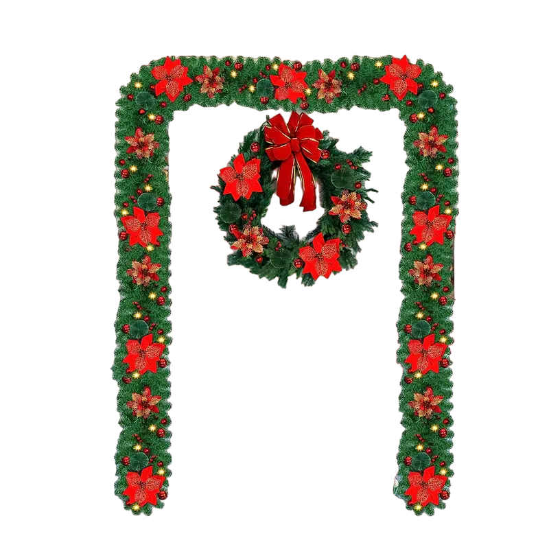 Enchanted Glow: Battery-Powered Artificial Christmas Garland Lights