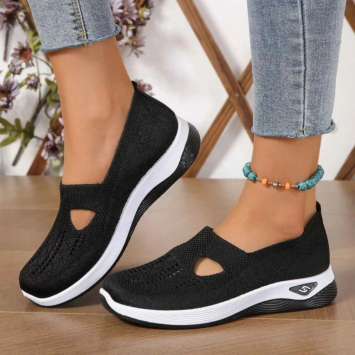 Round Toe Mesh Slip-Ons