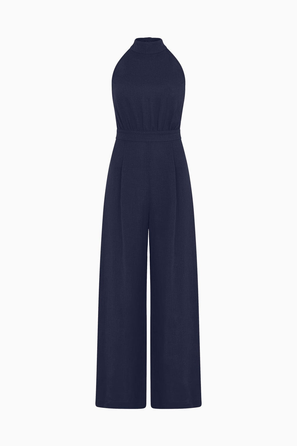 The Sofia Halterneck Jumpsuit in navy blue