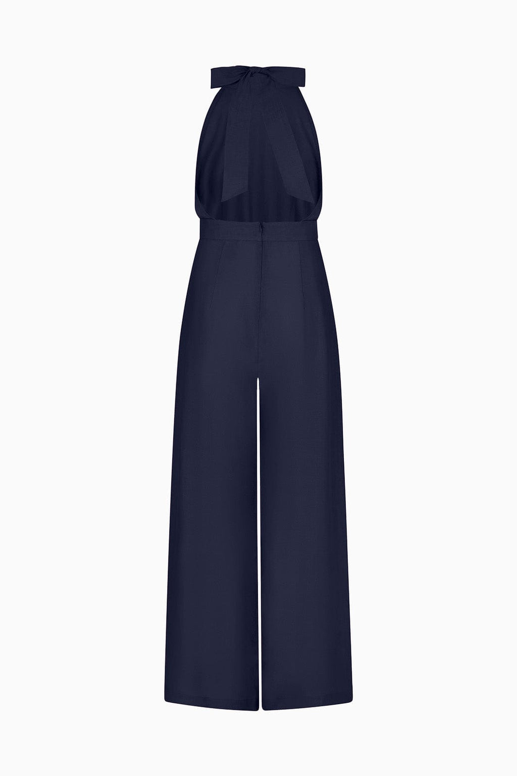 The Sofia Halterneck Jumpsuit in navy blue