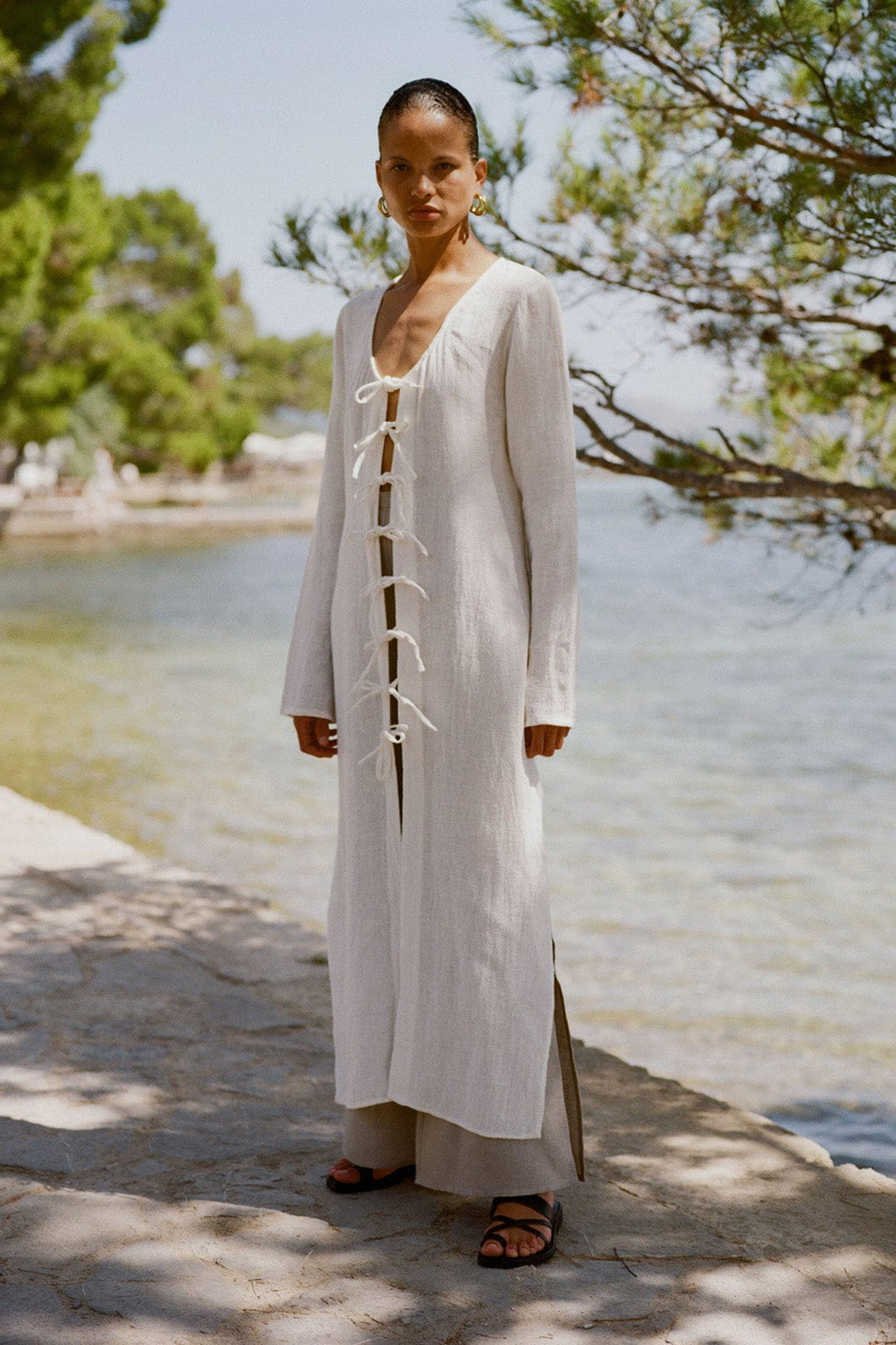 The Michi Maxi Kaftan in off-white