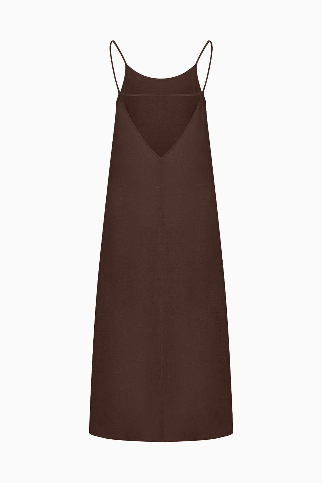 The Trude Linen Slip Dress in chocolate