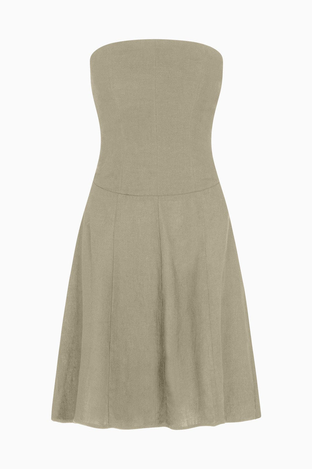 The Chiara Mini Bandeau Dress in oatmeal
