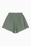 The Paula Ruffled Shorts in olive green