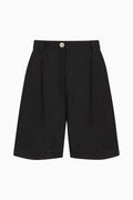 The Sienna Pleated Shorts in black