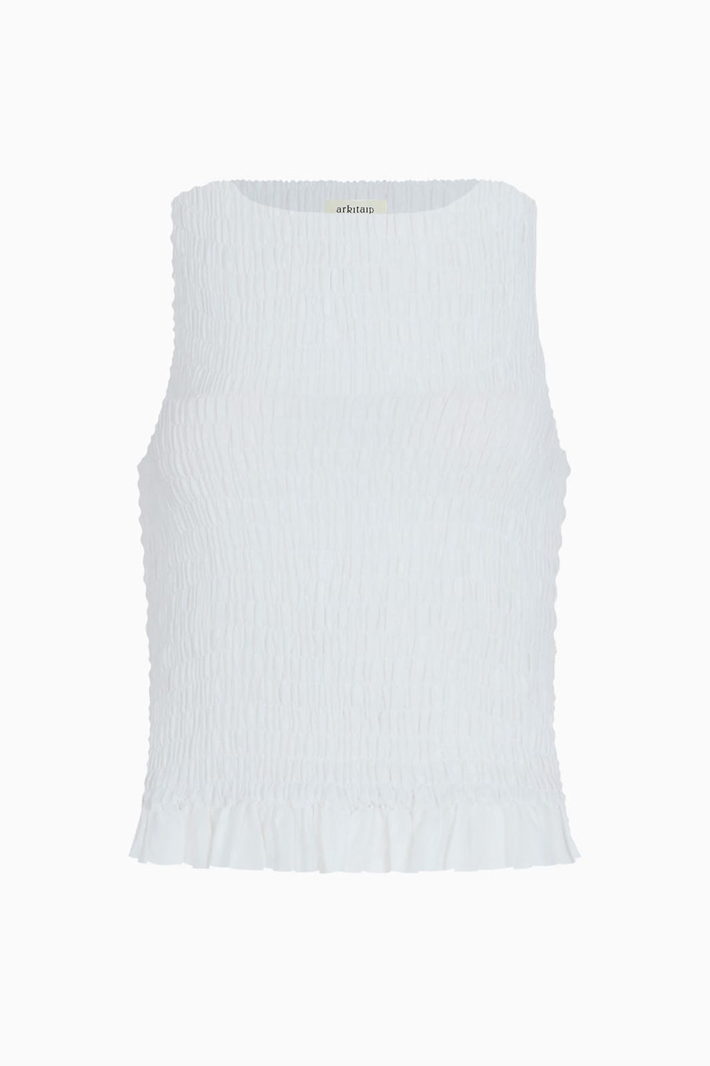The Aya Smocked Tank Top in white
