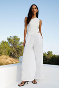 The Giulia Drawstring Trousers in off-white