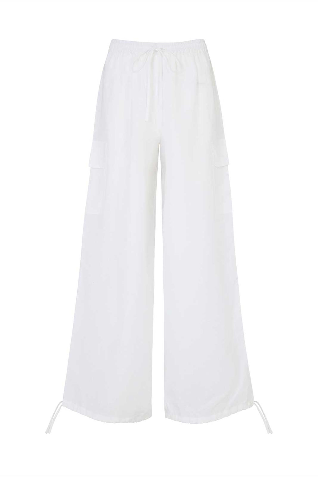 The Remi Cargo Drawstring Trousers in white