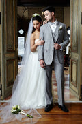 "Aspen" Heather Grey Suit Jacket Notch (Separates)-0