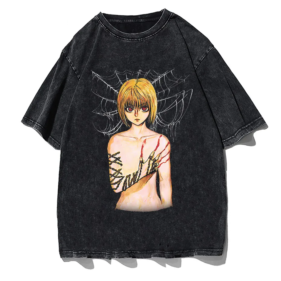 Men's Hip Hop Streetwear Anime Graphic T-Shirt Oversized Cotton Tee-0