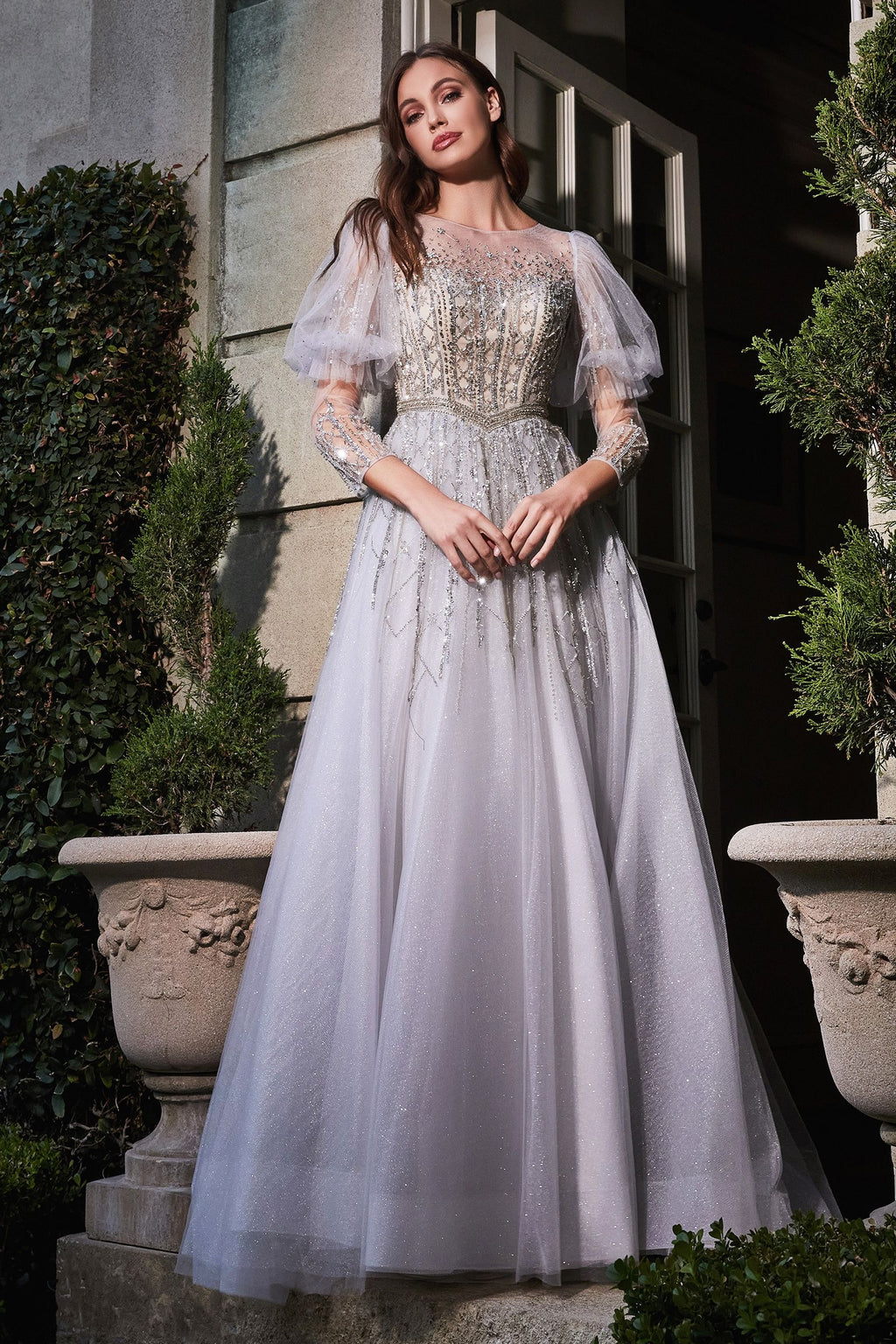 Puff Sleeve Ball Gown-0