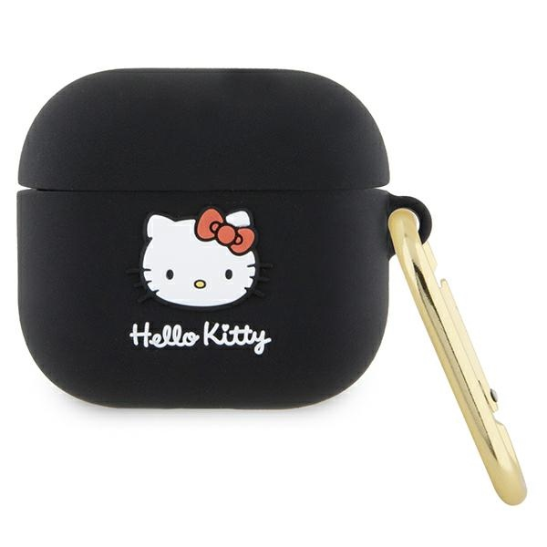 Hello Kitty 3D Kitty Head Airpods 3 Szilikon tok - Fekete-0