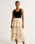 Isolde Tiered Pleated Maxi Skirt-0