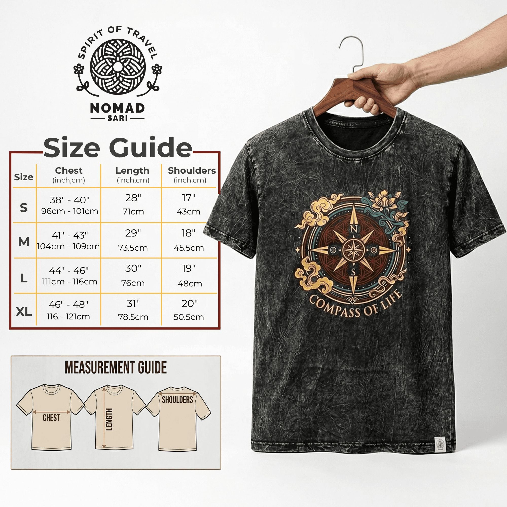Nomad Sari ストーンウォッシュ コットンTシャツ - Stay Wild Moon Child - ブルー - XL