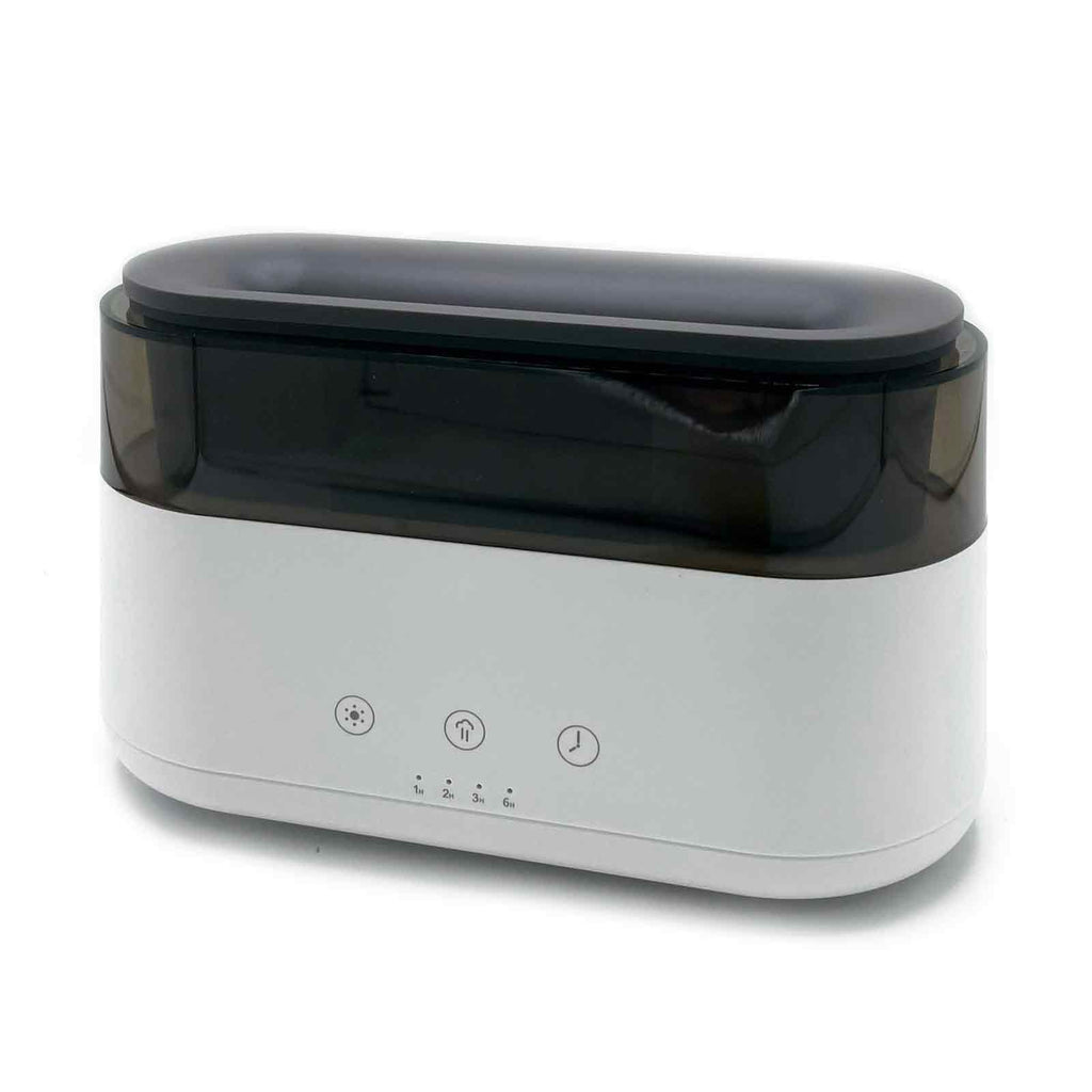モダンアロマディフューザー - LED時計 - USB-C - 炎エフェクト