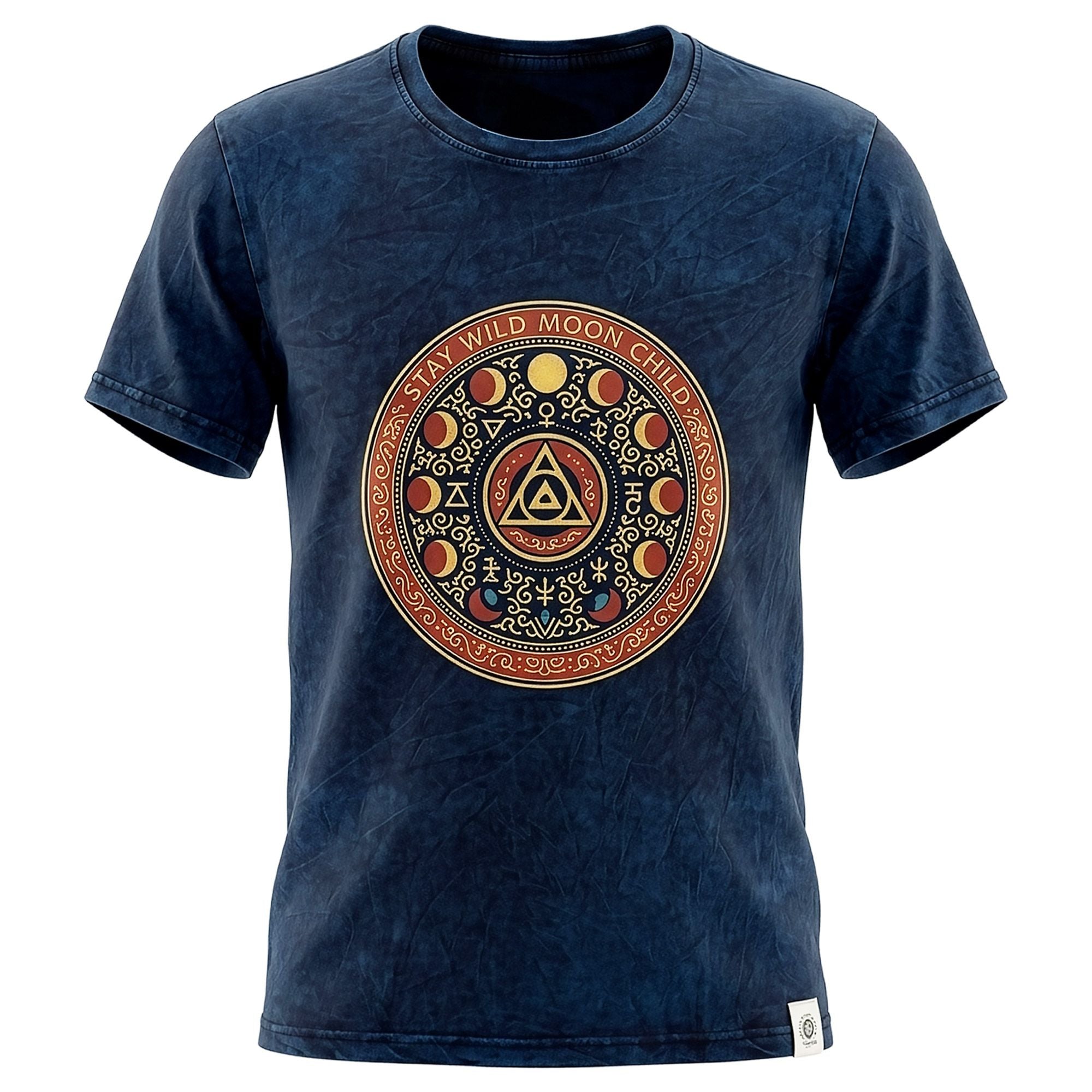 Nomad Sari ストーンウォッシュ コットンTシャツ - Stay Wild Moon Child - ブルー - XL