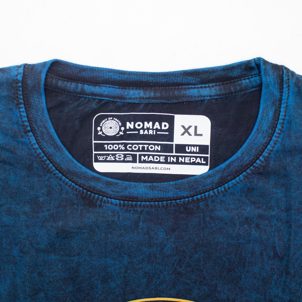 Nomad Sari ストーンウォッシュ コットンTシャツ - Stay Wild Moon Child - ブルー - XL