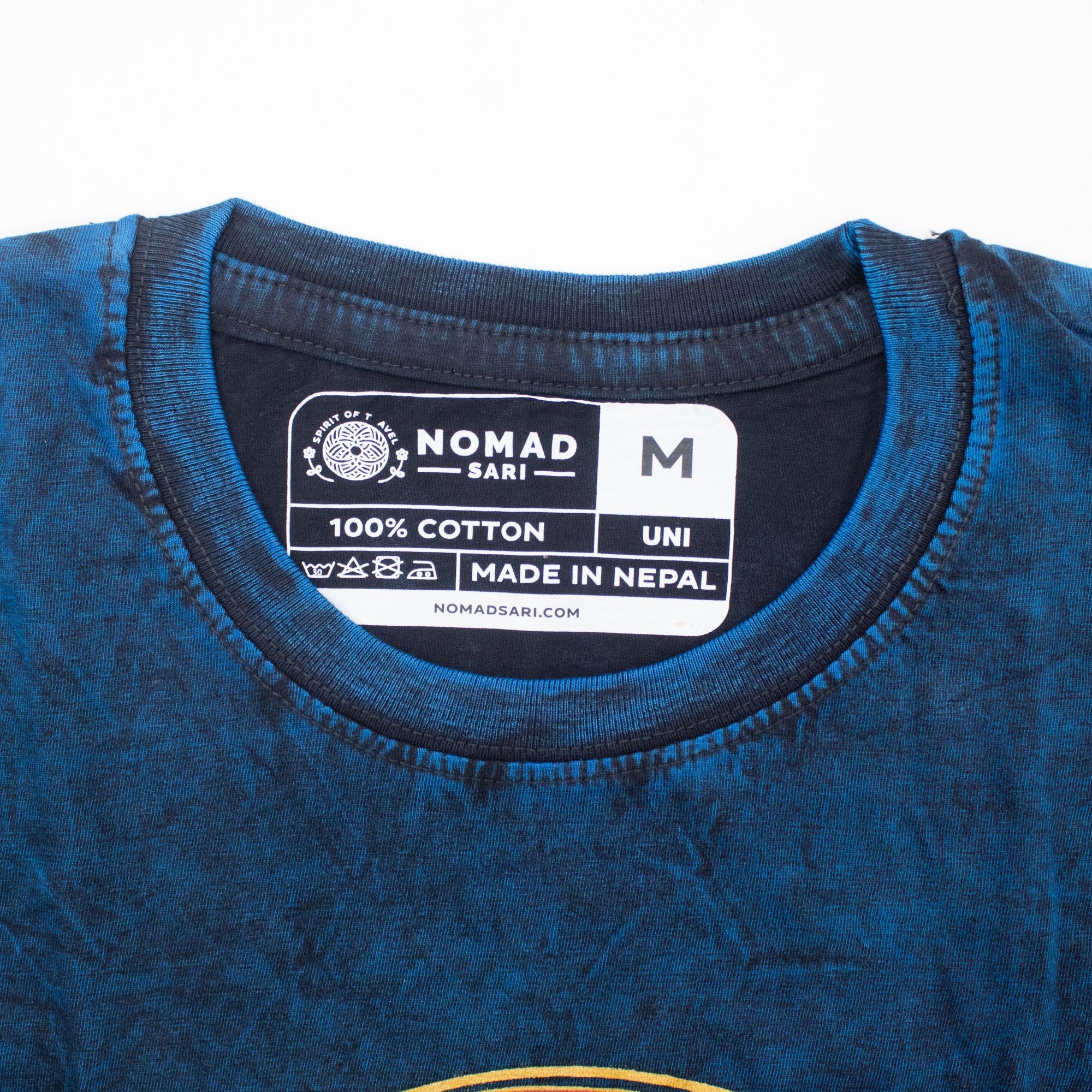 ノマド サリ ストーンウォッシュ コットンTシャツ - ステイワイルドムーンチャイルド - ブルー - Mサイズ
