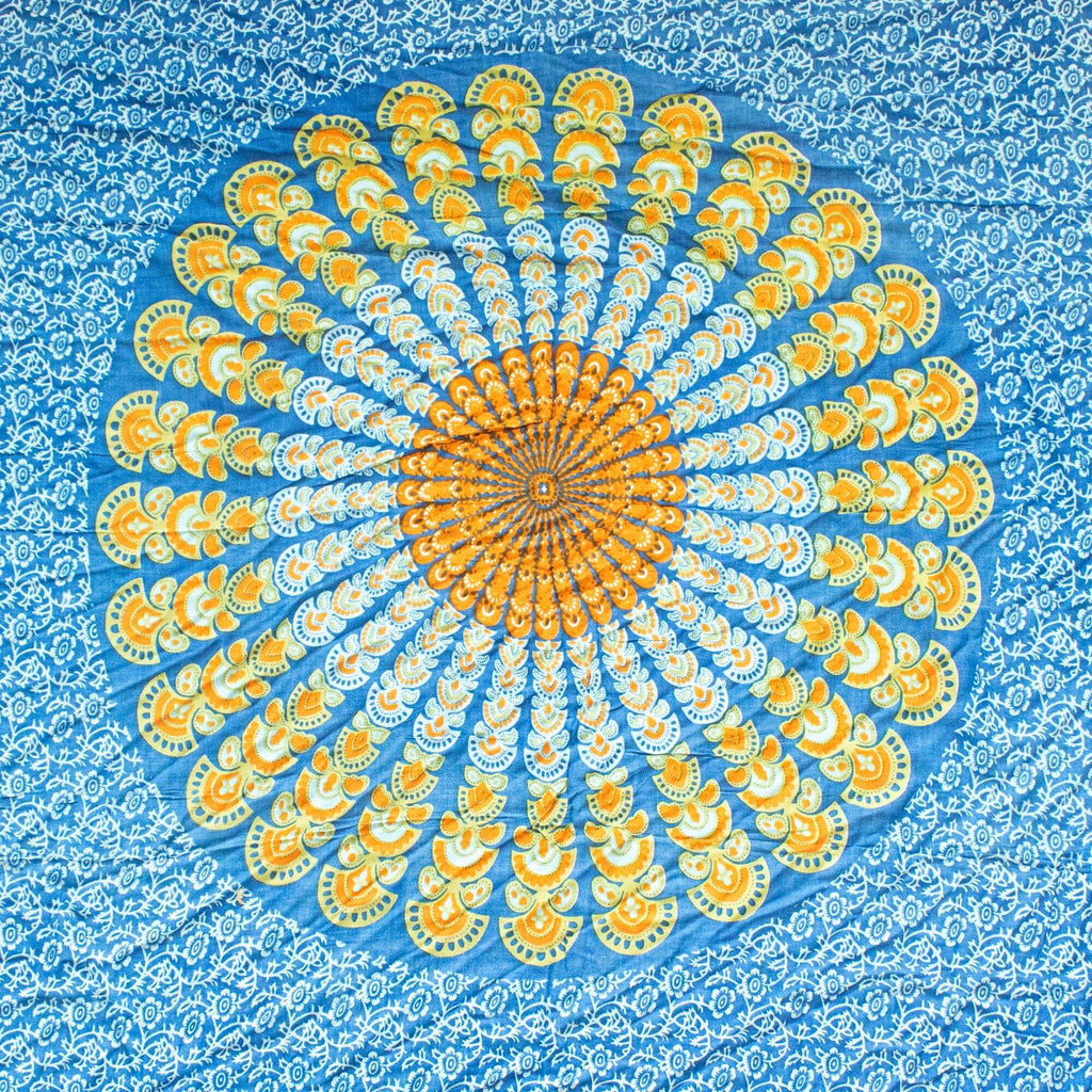 Teal Orange Mandala Sarongs