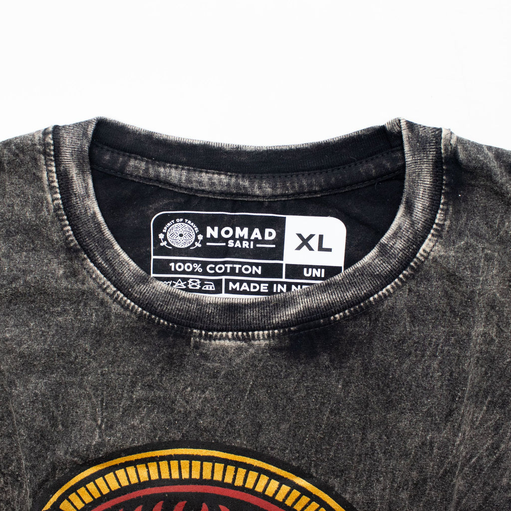 ノマド サリ ストーンウォッシュド コットン Tシャツ - レベル - チャコール - XL