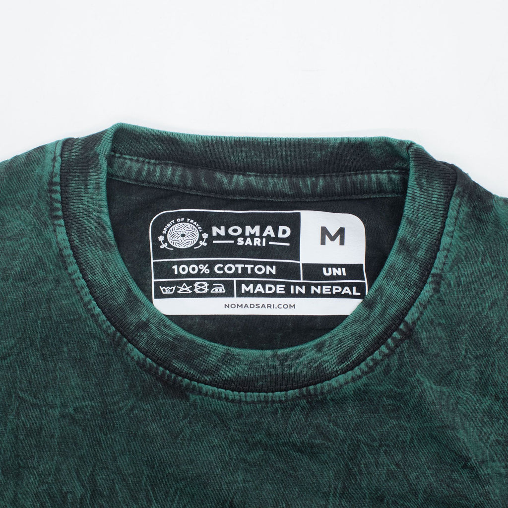 Nomad Sari ストーンウォッシュ コットン Tシャツ - 生命の樹 - グリーン - M