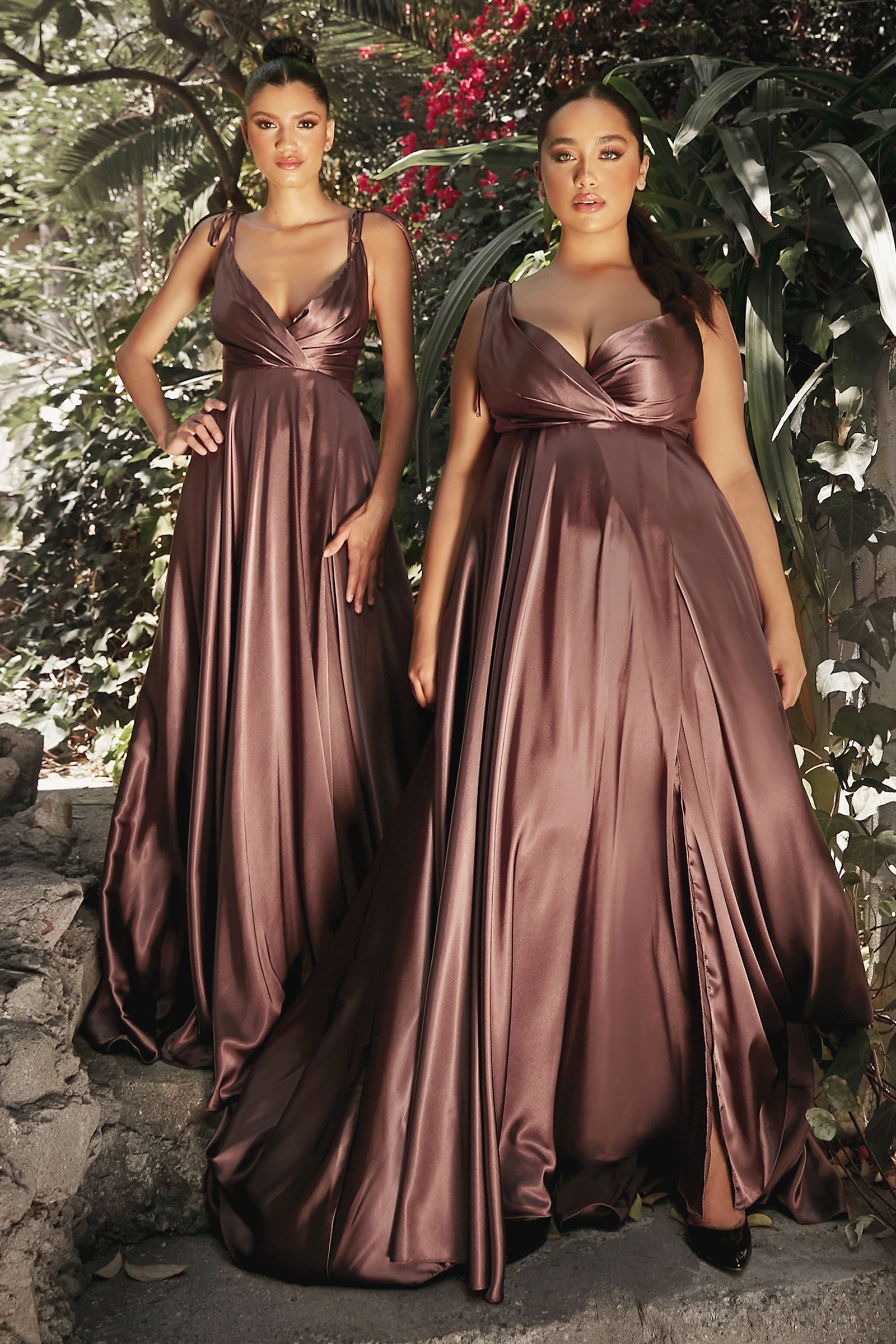 Flowy Satin A-Line Gown-7