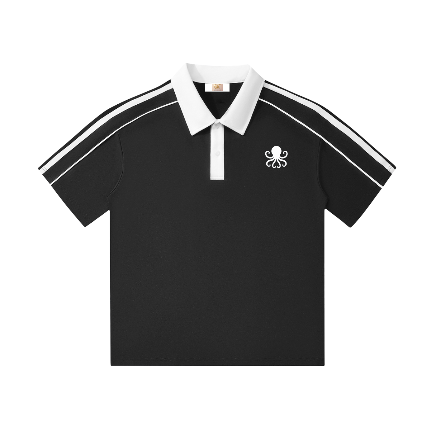 Contrast Collar Short-Sleeve Polo Shirt