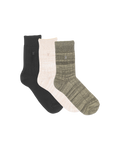 The Organic Cotton Socks 3 Pack - Black/Oatmeal/Sage