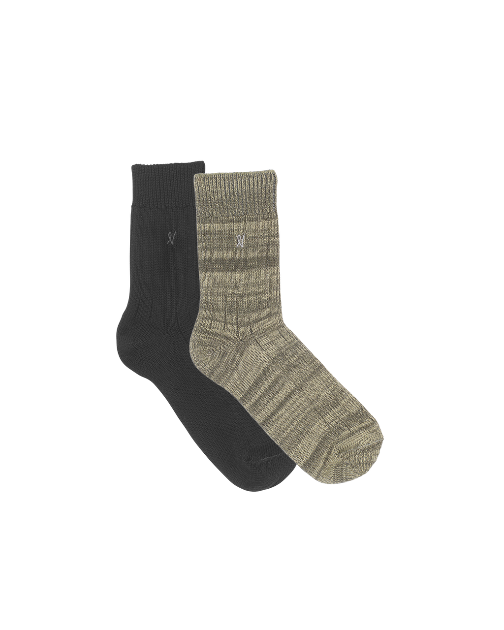 The Organic Cotton Socks 2 Pack - Black/Sage