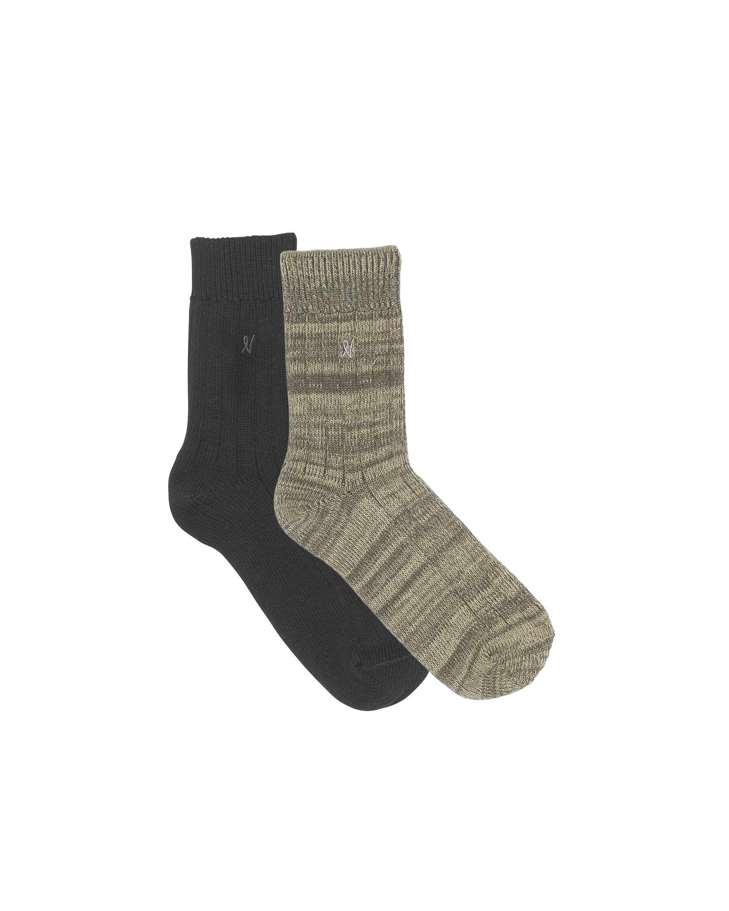 The Organic Cotton Socks 2 Pack - Black/Sage