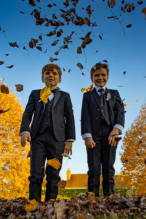 "Kingston" Kids Onyx Black Tuxedo (5-Piece Set)-0