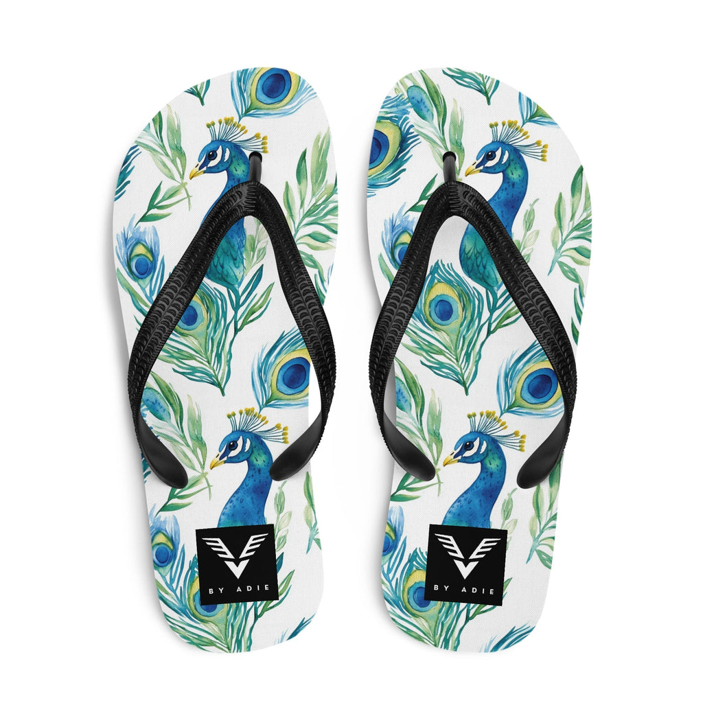 Boho Peacock Flip Flops