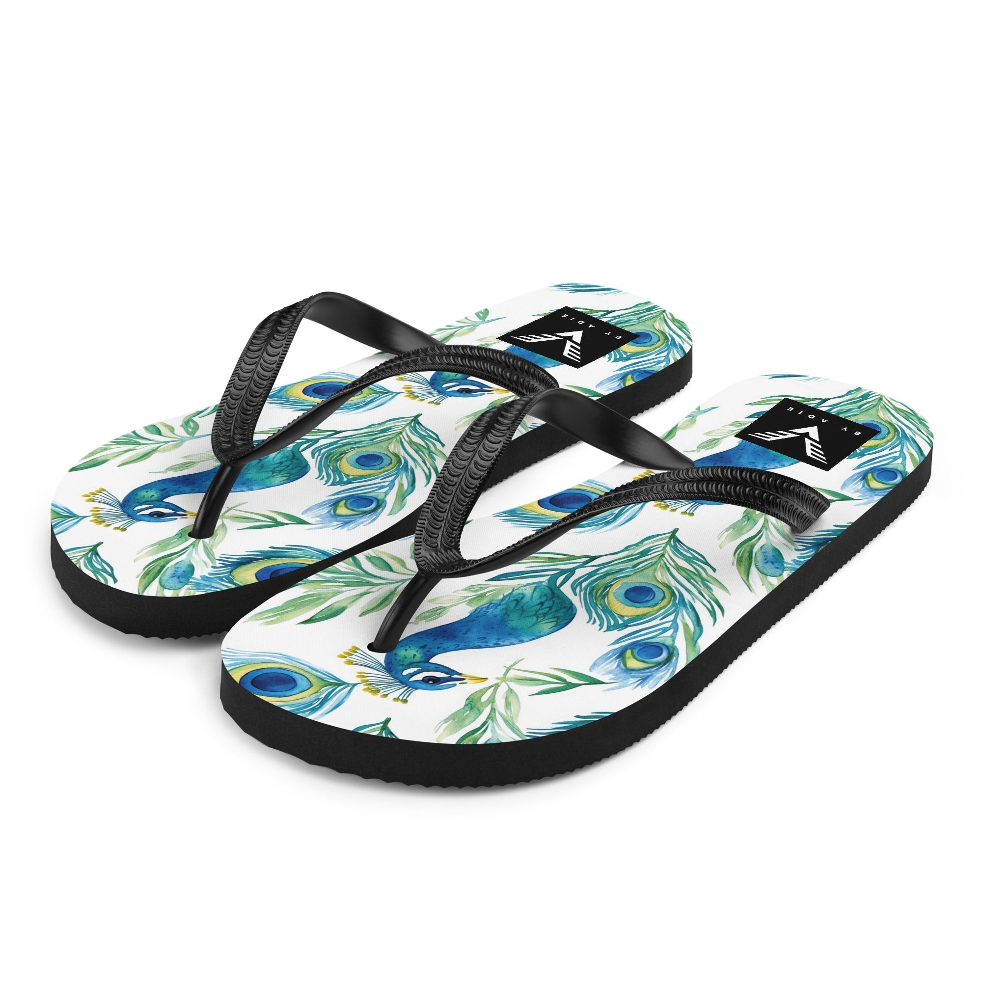 Boho Peacock Flip Flops