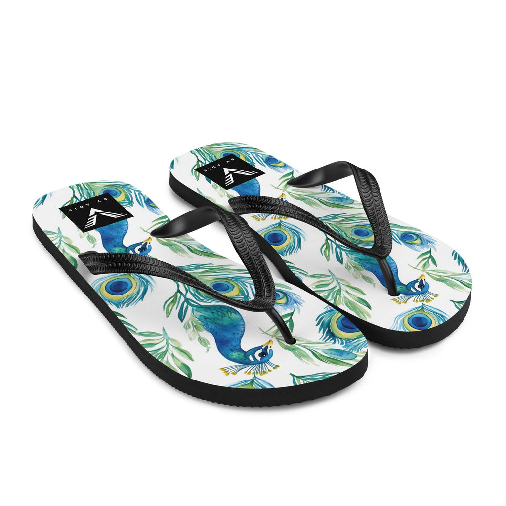 Boho Peacock Flip Flops