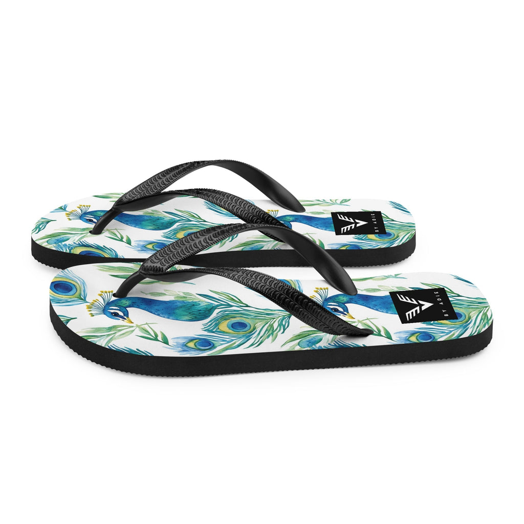 Boho Peacock Flip Flops