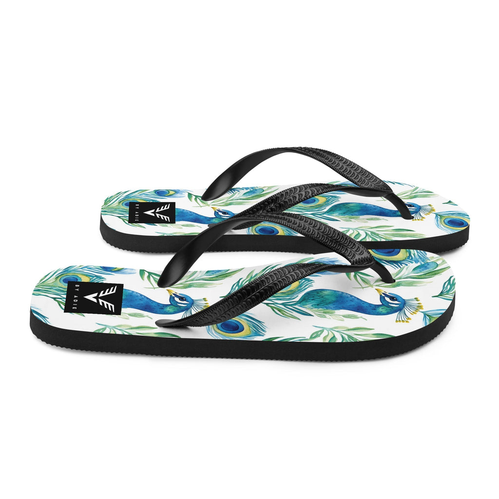 Boho Peacock Flip Flops