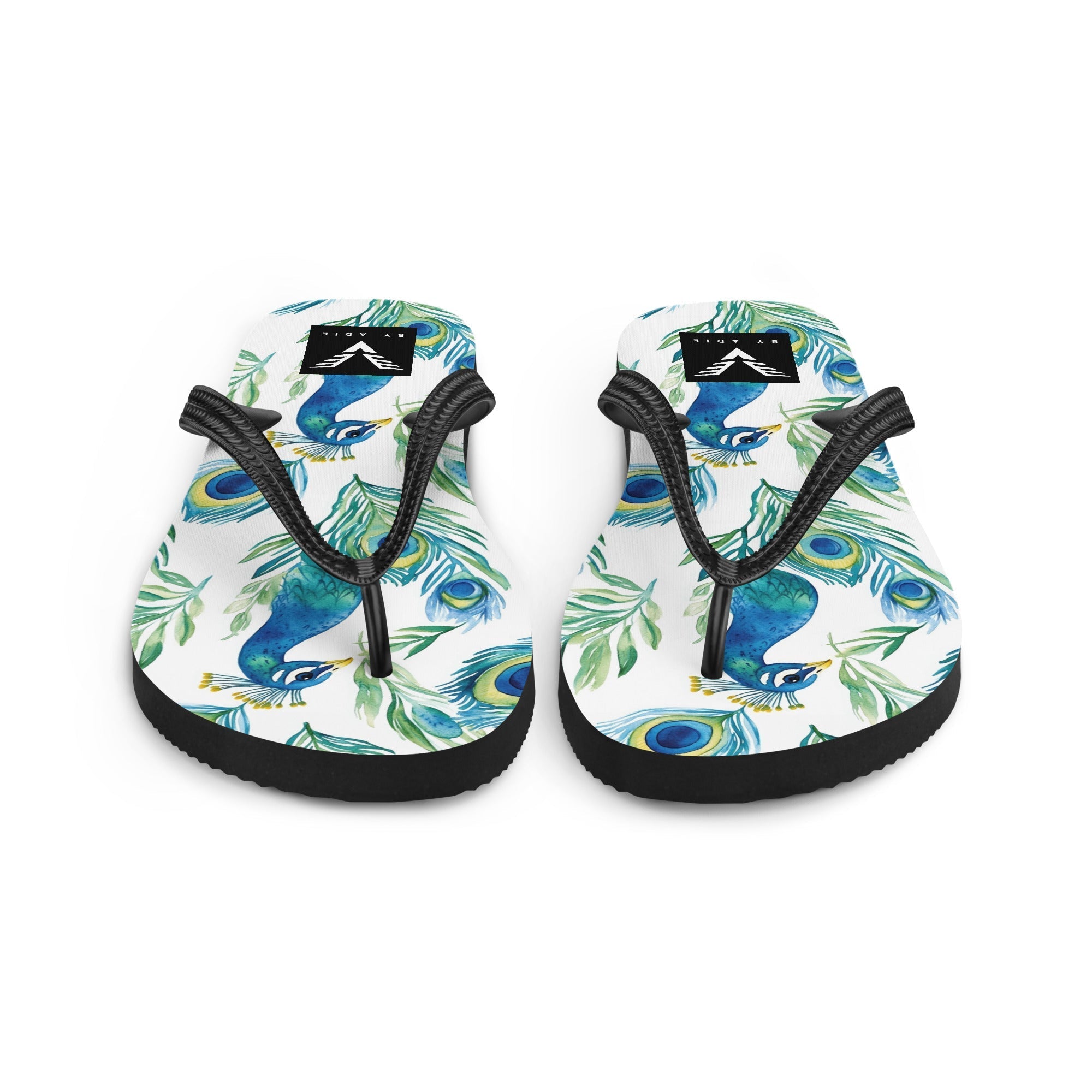 Boho Peacock Flip Flops