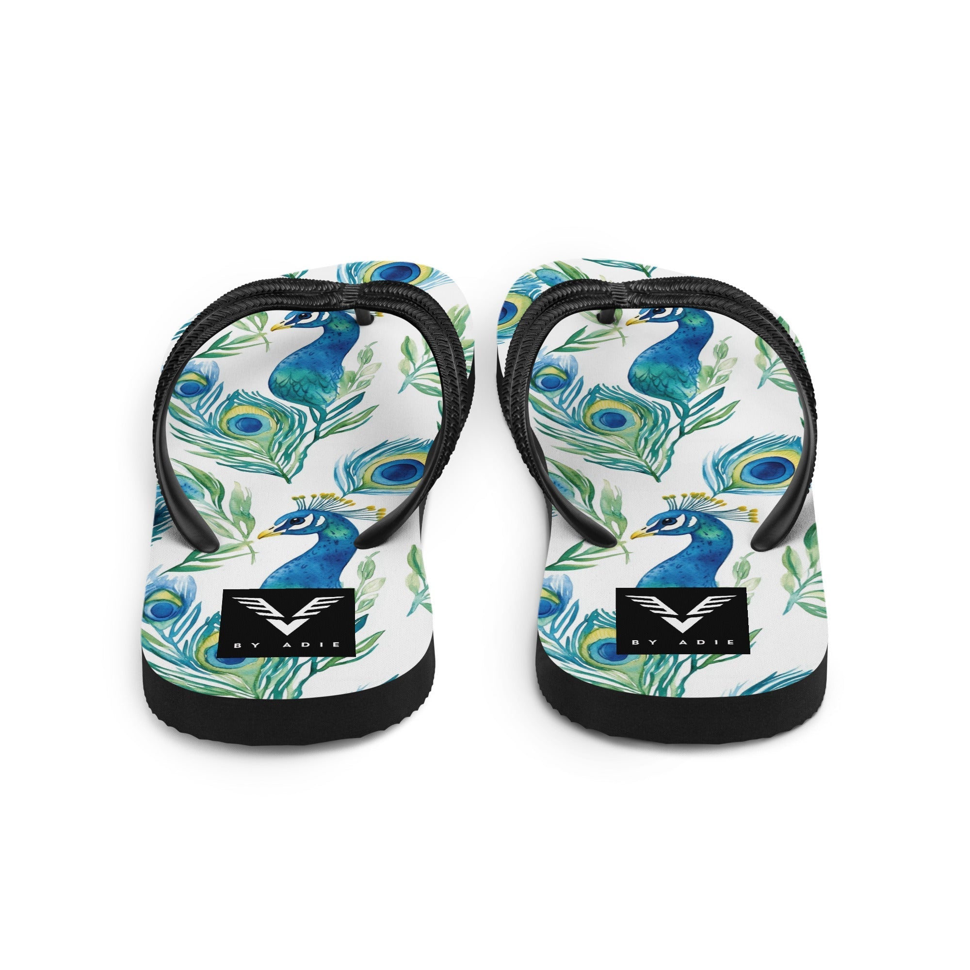 Boho Peacock Flip Flops