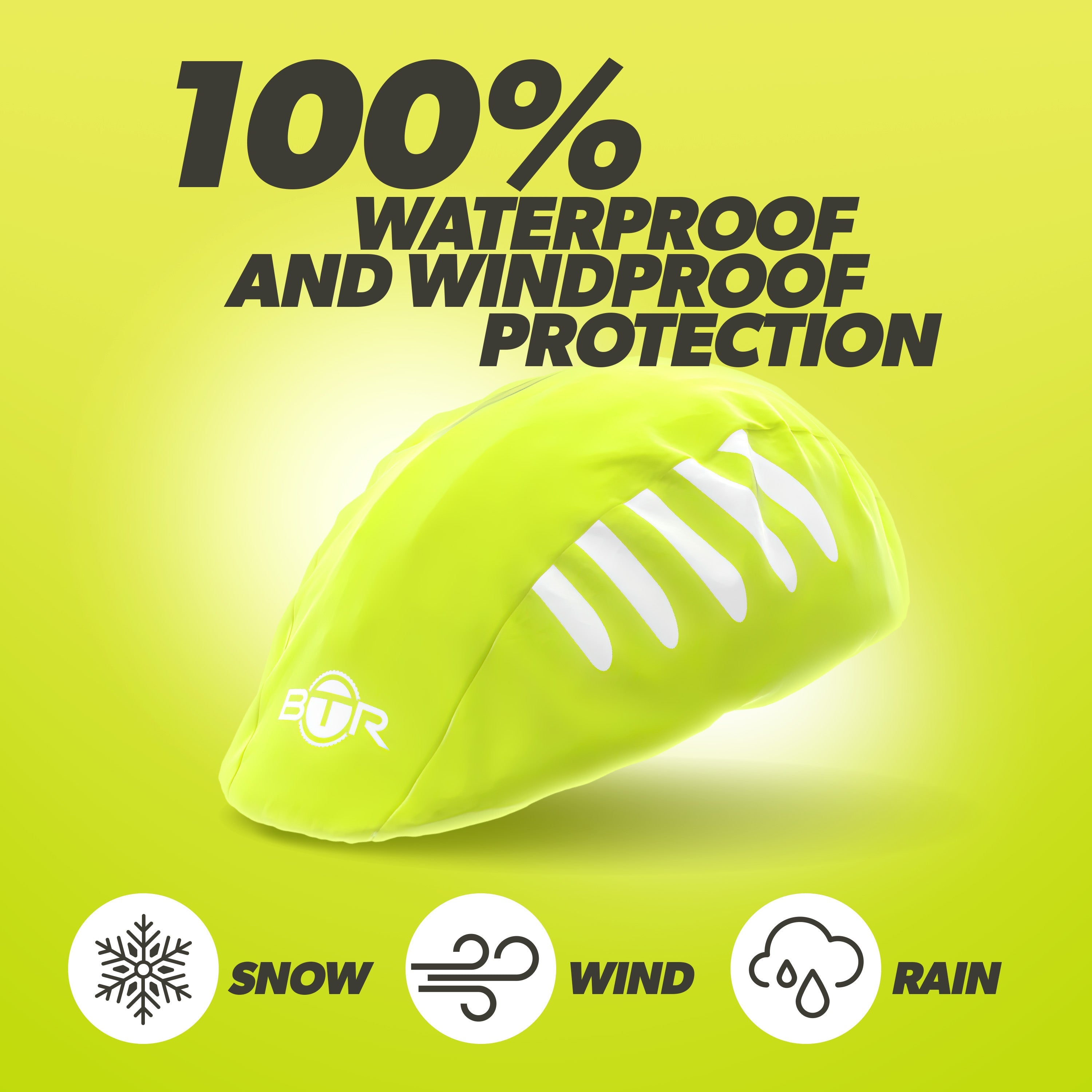 BTR Waterproof Hi Vis Cycling Helmet Cover