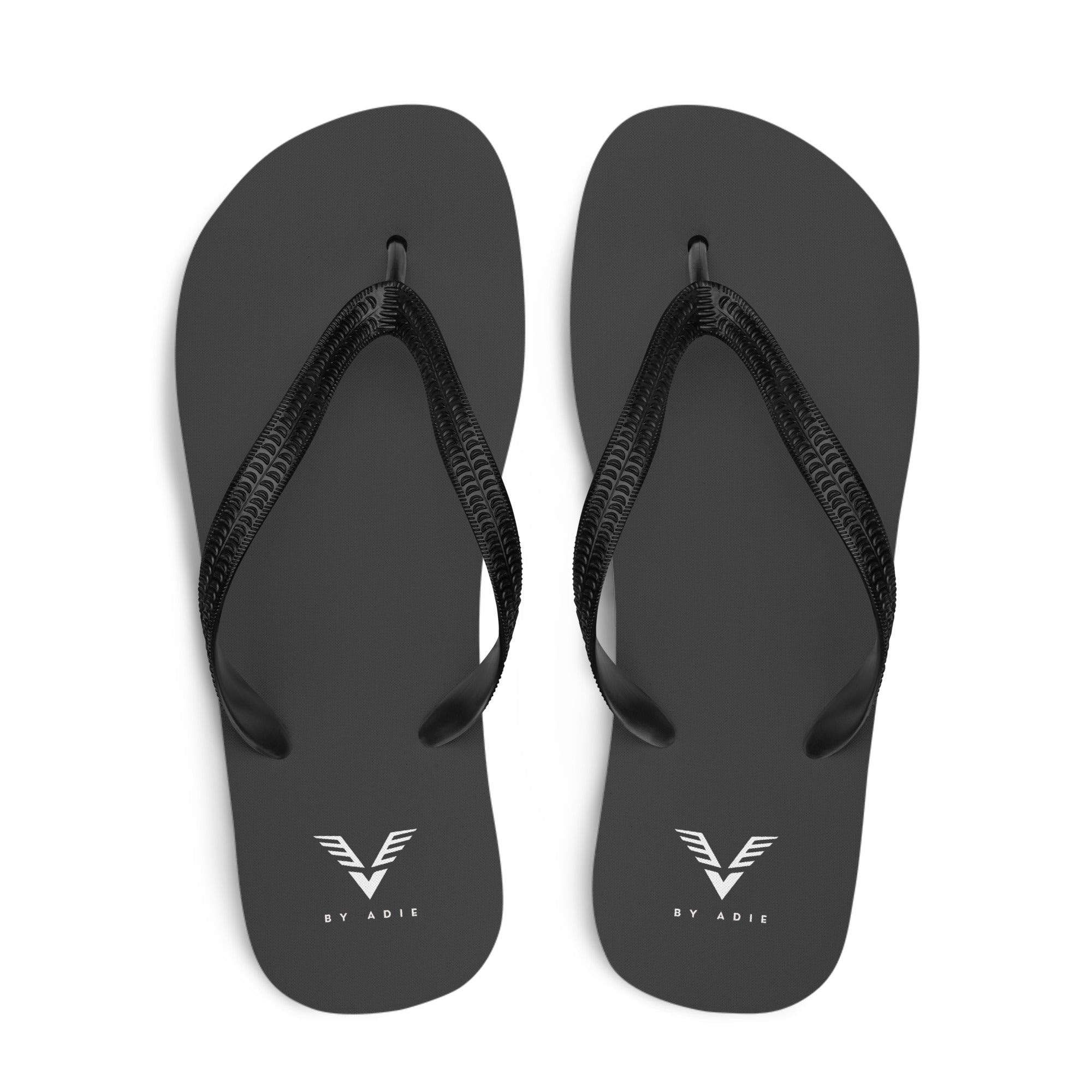 By Adie Logo Black Flip Flops