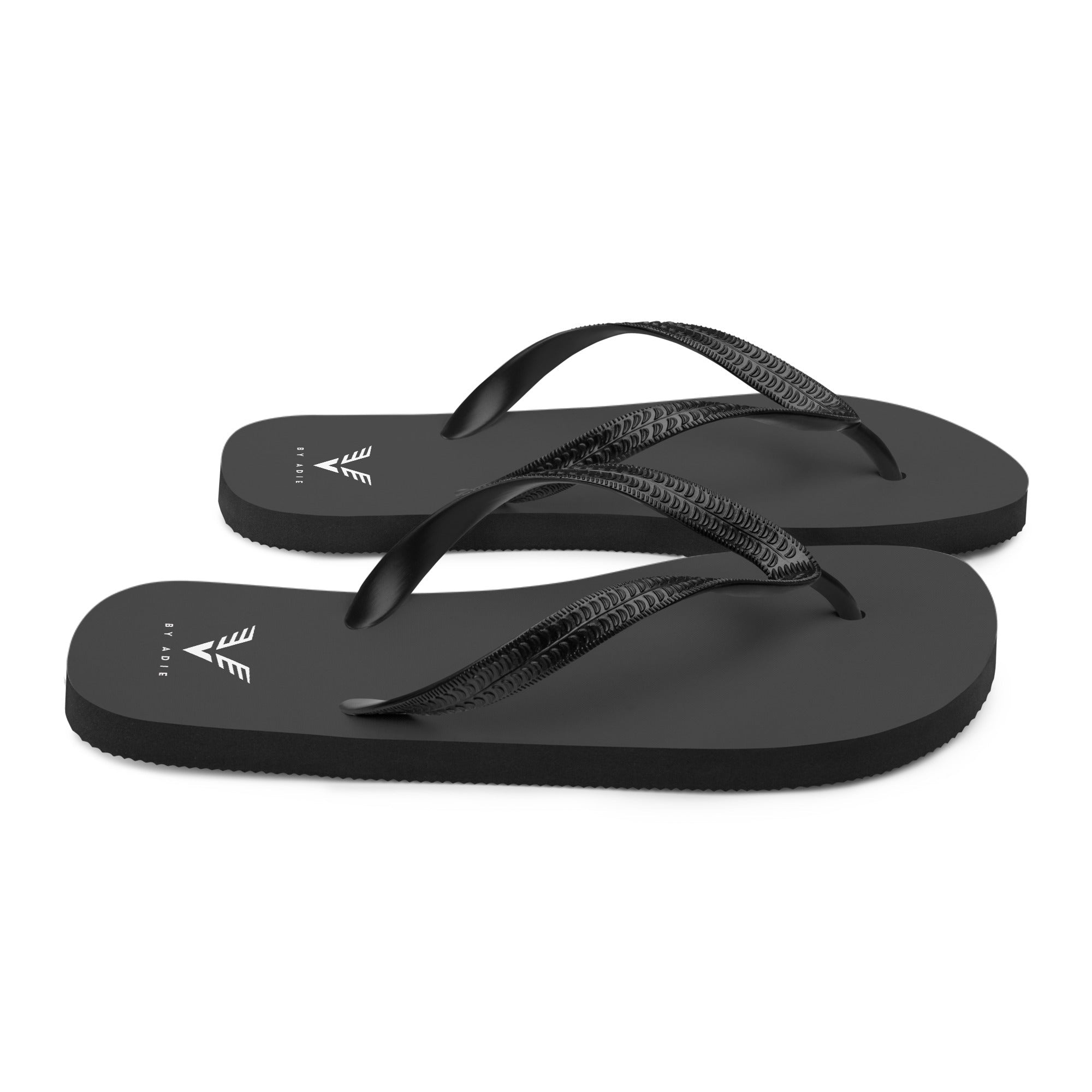 By Adie Logo Black Flip Flops