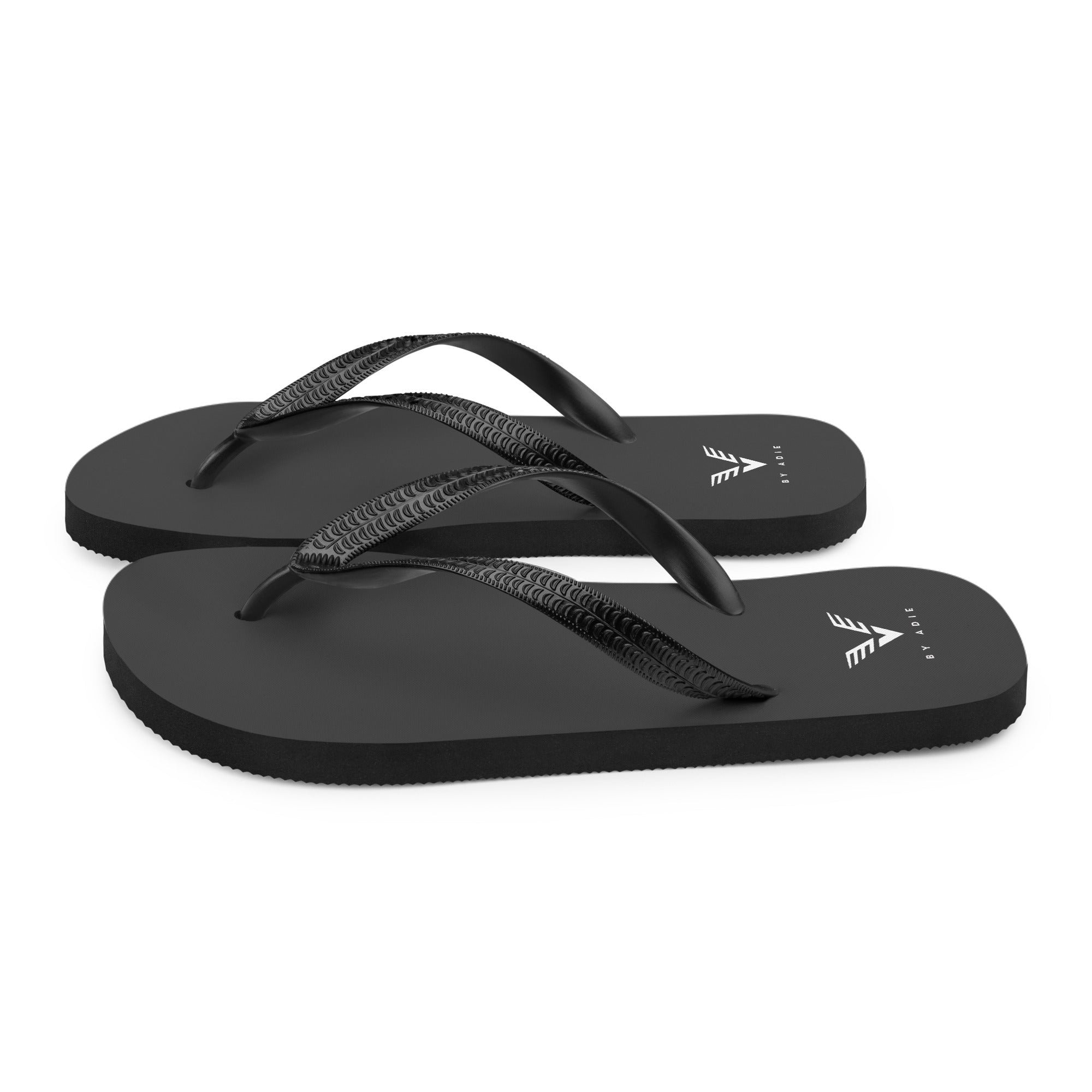 By Adie Logo Black Flip Flops