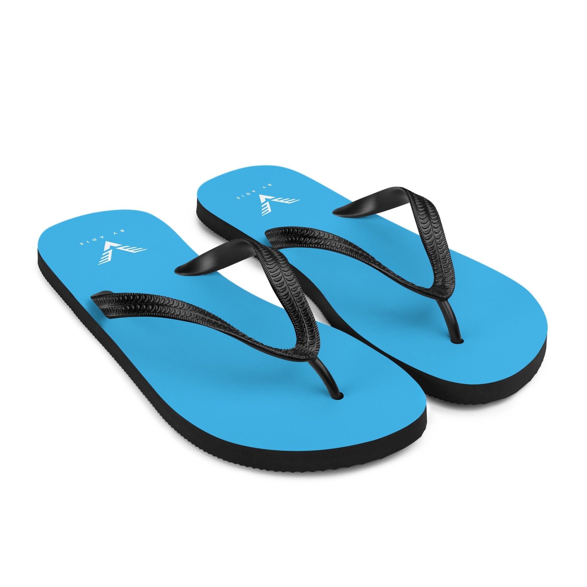 By Adie Logo Blue Flip Flops