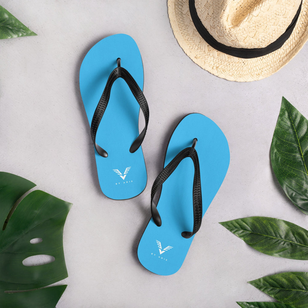 By Adie Logo Blue Flip Flops