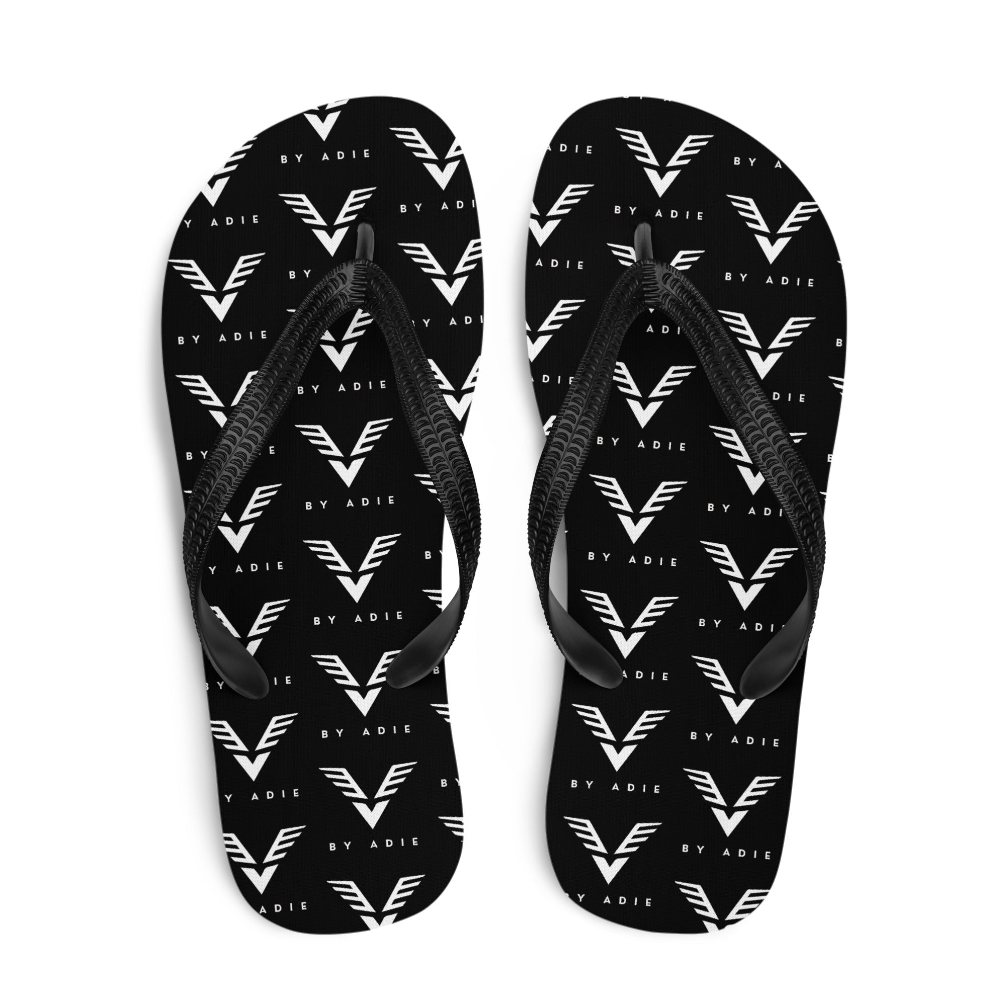 By Adie Logo Pattern Black Flip Flop