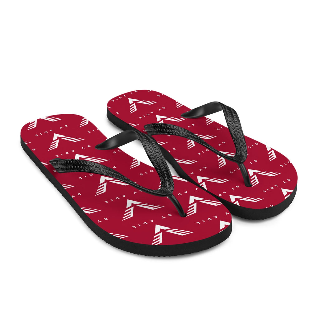 By Adie Logo Pattern Red Flip Flops