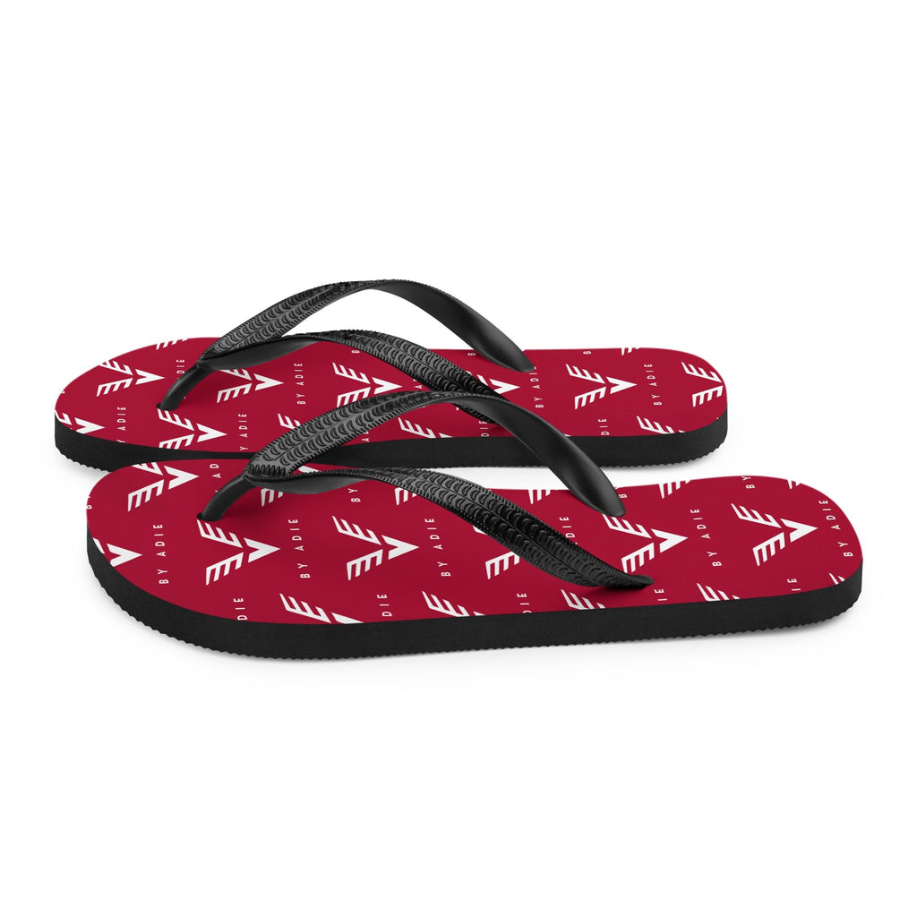 By Adie Logo Pattern Red Flip Flops
